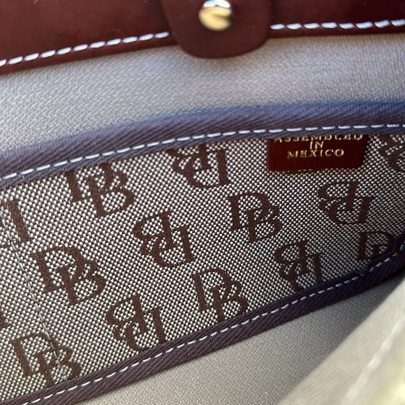 dooney & Bourke Signature Canvas Handbag with Leather Trim - Brown - Picture 15 of 16